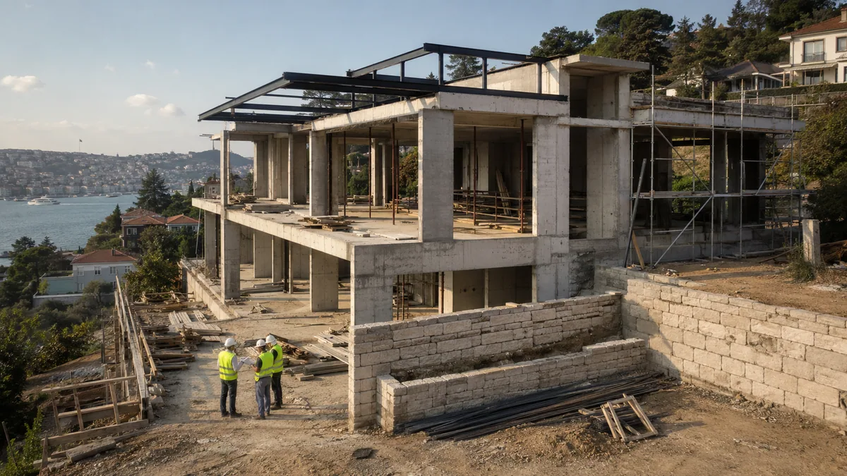 Villa projesi — i̇nşaat aşaması
